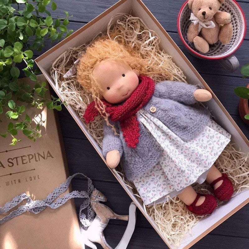 Handmade Cotton Waldorf Doll Kit – DIY Art Doll for Collectors & Crafters
