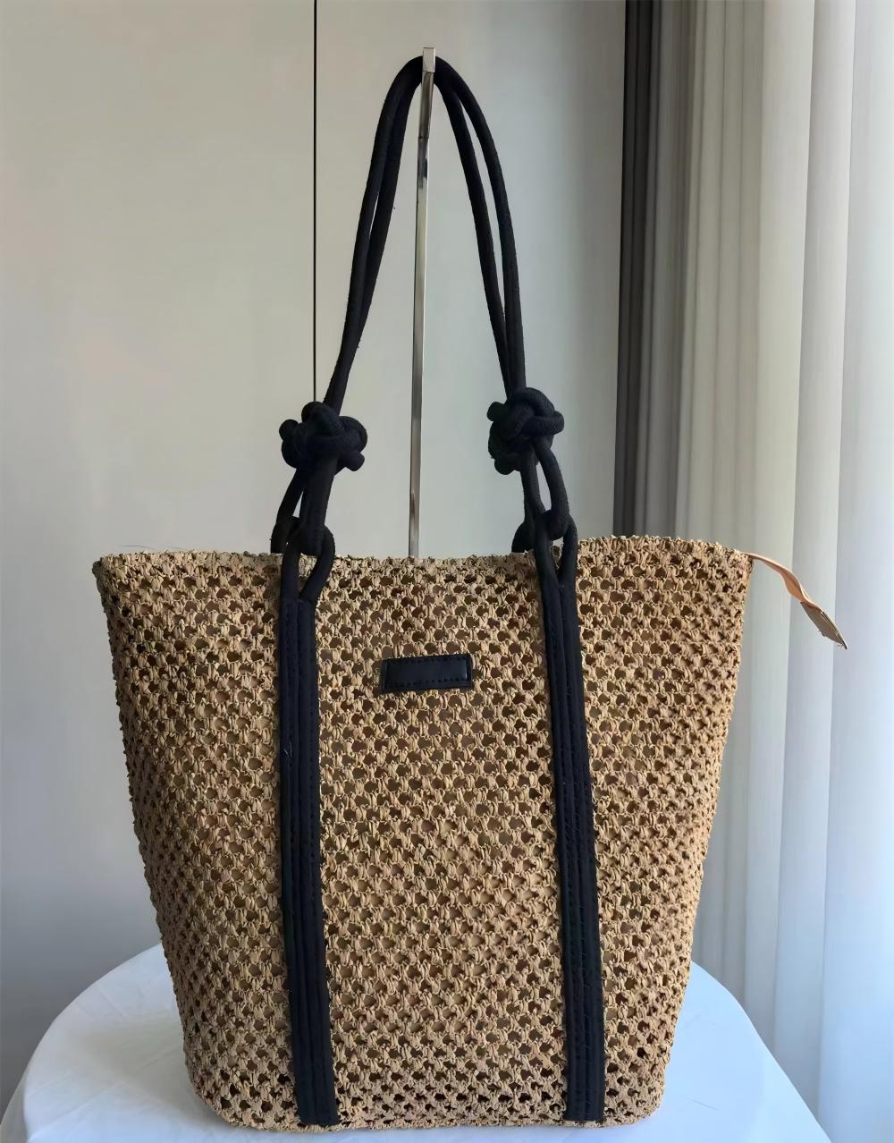 INS Style Hollow Woven Shoulder Bag – Large Capacity Summer Tote for Women