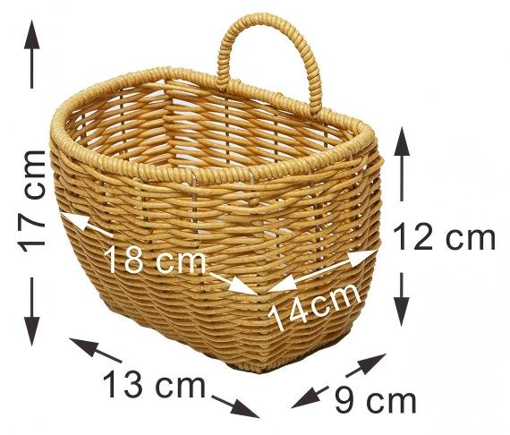 Imitation Rattan Kitchen Wall Hanging Basket for Living Room & Bedroom Decor