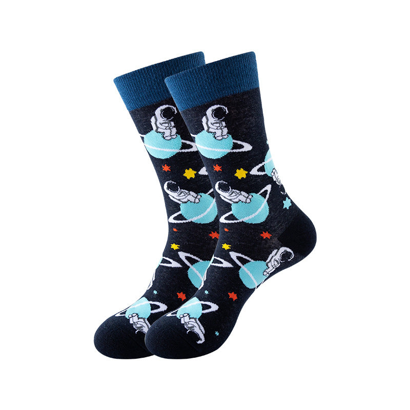 Trendy Mid-Calf Cotton Socks | Unisex Crew Socks | Fall Winter Fashion Socks
